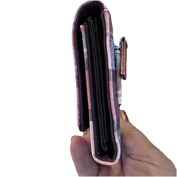 Women’s Plaid Card Billfold Wallet 7.5x4” Silver - Picture 11 of 11